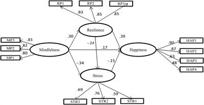 Resilience and Stress as Mediators in the Relationship of Mindfulness and Happiness